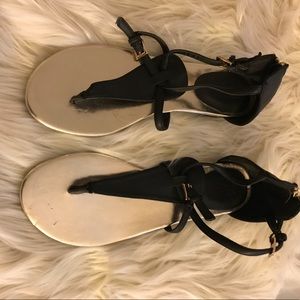 black and gold sandals